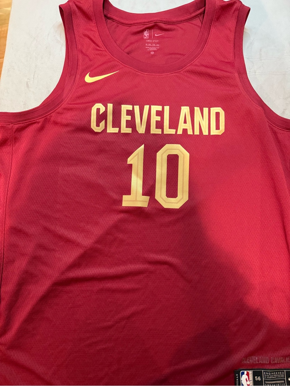 Nike Cleveland Maroon and Gold Basketball Jersey #10